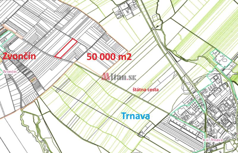 Prime Agricultural Land for Sale Near Trnava - 49,597 m²