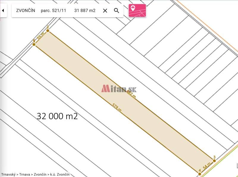 Sale Agrarian and forest land, Agrarian and forest land, Trnava, Slova