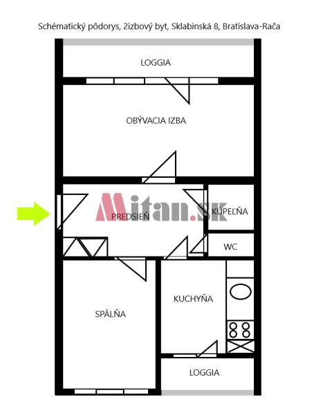 Sale One bedroom apartment, One bedroom apartment, Sklabinská, Bratisl