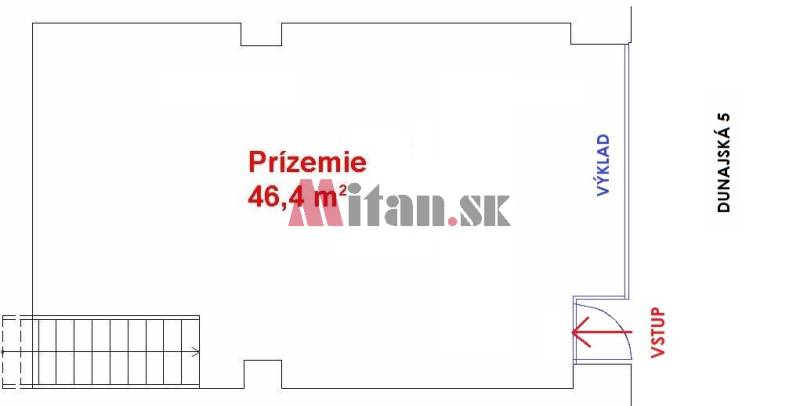 Rent Commercial premises, Commercial premises, Dunajská, Bratislava - 